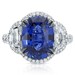 Vivid Natural GIA Certified 7.72 Ct Royal Blue Oval Sapphire & E-F VVS Diamond Ring in 18K White Gold